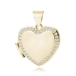 Pandantiv argint placat cu aur galben inima care se deschide cu cristale DiAmanti Z1771CG_W-DIA (Argint 925‰ 3,2 g.)